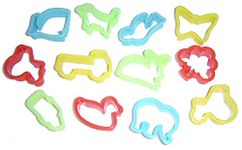 Plastic dough cutters, set of 12