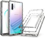 Note 10 Plus Case, YmhxcY Drop 3 Layer Durable Cover/Shockproof Drop Protection/Solid Silicone Case/Clear Case for Samsung Galaxy Note 10 Plus 5G-Crystal Clear