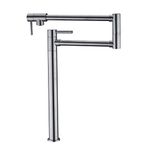 Pot Filler Faucet Deck Mounted with Extension Shank, Solid Brass Folding Kitchen Sink Faucet, Brushed Nickel