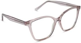 DIFF Reading glasses for Women, Lightweight oversized readers Leah 1.5 designer blue light glasses with magnification, Light Pink Crystal