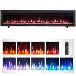 FlameKo Dilton 60"/152cm 3 in 1 Electric Fireplace with Logs, Freestanding, Wall Mounted, Recessed, 9 Colour Flame Effect, Media Wall Compatible, 900W - 1800W Heater, Remote Control