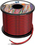 14awg 2.0mm² Silicone Electrical Wire 2 Core Cable 52ft [Black 26ft Red 26ft] oxygen free Stranded Tinned copper wire High Temperature Resistance Soft and Flexible