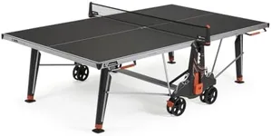 CORNILLEAU - 500X Outdoor Table Tennis Table - Folding & Compact - Weather and Schockproof - 6mm Laminate Top - Point Counters - Corner Protection Pads - Black