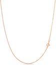 KEZEF Rose Gold Plated 925 Sterling Silver Box Chain Necklace for Women, Girls Men - Made in Italy - 18 Inches | 45cm