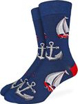 Good Luck Sock Men's Anchors and Boats Socks, Adult