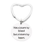 Best Friends Keychain - Not Sisters By Blood But Sisters By Heart Keychain - Friend Jewelry - Gift for Friends