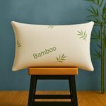 Bamboo Sleeping Bed King Size Pillow 2 Pack Made in Canada for Side, Back & Stomach Sleepers | Bamboo Premium Hotel Quality Cover Cooling Microgel Filling Supportive Pillow - 20"X36"