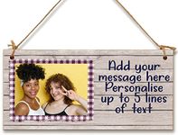 Personalised Wooden Plaque with Photo Add Your Own Message Friendship BFFs Family Door Sign Hanging Gift Home Decor