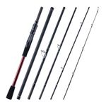 Goture 8'9" Travel Spin Fishing Rod, 6 Piece Protable Ultralight Fishing ROS, 24T Carbon Fiber Spining Rod, SIC Silicon Carbide Ceramic Guide Ring, Saltwater Freshwater Trout Bass Walleye Pike