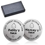 New Dad Mom Gifts Decision Coin, Funny Newborn New Baby Gift New Parents Gift Pregnancy Gift for First Time Mummy Daddy, Baby Shower Mothers Fathers Day Christmas Birthday Thanksgiving Gift