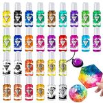 Alcohol Ink Set 30 Bottles - 20 Vibrant Color with 10 Metallic Colors Alcohol-based Ink for Epoxy Resin Art, Resin Petri Dish Making - Alcohol Color Dye for Yupo, Painting, DIY Tumbler - 0.35oz Each