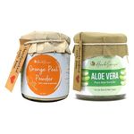 Herbsense Orange Peel Powder & Pure Aloe Vera Gel Combo Pack For Healthy Clear & Glowing Skin, Face Pack(Aloe Vera Gel 150 GM, Orange Peel Powder 80 GM Glass Jar Packing)
