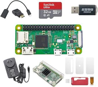 DIGISHUO Raspberry Pi Zero WH Complete Kit 1GHz 512M Wtih Two Case 32G Sandisk Card Mini HDMI&Micro USB&GPIO Header (Raspberry Pi Zero WH 8 in 1 Kit)