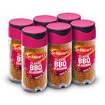 Schwartz Perfect Shake BBQ Seasoning 44 G | Jar | Pack of 6 | Spicy & Delicious Taste | With Onion, Chilli Powder, Paprika, Garlic, and Parsley | Perfect for Seasoning Ribs, Chicken, and Pulled Pork