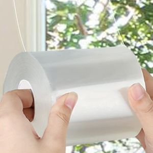 Sunroda Window Sealing Tape 3 Inch x 33 Ft Transparent Insulation Waterproof Nano Draft Isolation Tape for Window and Bathroom Shower Glass Side Gaps
