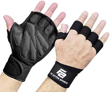 Fit Active Sports New Grip 2.0 Ventilated Weight Lifting Workout Gloves with Wrist Wraps for Gym Exercise, Weightlifting, Pull Ups - for Men & Women