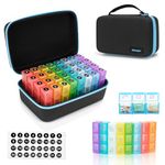 Monthly Pill Organizer 3 Times a Day with Portable Travel Case, Monthly Pill Box with 32 Daily compartments to Store Vitamins Supplements & Medications (Handy Monthly Pill Organizer, 3 Times a Day)