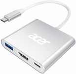 Acer USB C to HDMI Adapter, 4K HDMI to USB-C Adapter with 100W PD & USB 3.0 Port Multiport Digital AV Converter for MacBook Pro/air, iPad Pro/air, iPhone 15/16, Tablets, Switch, TV, Monitor and More