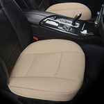 EDEALYN Luxury PU Leather Car Seat Cover Protector Front Car Seat Cover Seat Bottom Cover Single Seat Cover-Compatible with 90% Vehicles (Width 20.8× Deep21 × Thick 0.2 inch) (Beige)