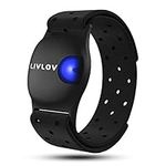 LIVLOV V9 Bluetooth ANT+ Heart Rate Monitor Armband, Rechargeable HRM Sensor IP67 Waterproof Optical Armband Heart Rate Monitor for Peloton Garmin Polar Wahoo Strava Zwift DDP Yoga