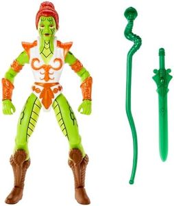 Masters of the Universe Origins Action Figure & Accessory, Snake Teela Figure with Articulation & Mini Comic Book, 5.5 in