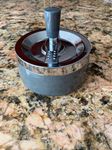 Round Push Down Ashtray with Spinning Tray Black -A32