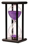 60 Minutes Hourglass Sandglass Timer Sand Timer Clock 60 Min Wooden Frame Home Decoration Office Ornament Wooden Frame Kitchen Timer Purple 1 Hour