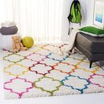 Safavieh SGK569 SGK569 Shaggy Rug Indoor Rectangular Braided Rug in Ivory White/Multicoloured, 122 x 183 cm