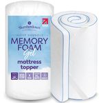 Slumberdown Gel Memory Foam Mattress Topper Single Bed - 5cm Pressure-Relief Pad for a Cool, Supportive & Comfortable Sleep | UK-Made, CertiPUR-Certified & Washable (90x190cm)