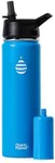 Clearly Filtered Water Bottle/Targets 220+ Contaminants / 20oz Ounce Double-Wall Insulated Stainless Steel Filtered Water Bottle BPA/BPS-Free Phthalate-Free Filters Fluoride Lead Chlorine (Blue)