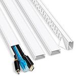 TV Cable Hider - 62.8in PVC Cord Hider Cable Management Wall, Paintable Cable Concealer for Wall Mounted TV, Cable Raceway White Wire Hider, Wall Wire Covers for Cords, 4* L15.7in *W0.98in *H0.5in