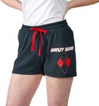 Batman Harley Quinn Diamond Logo Women's Charcoal Sweat Shorts Small