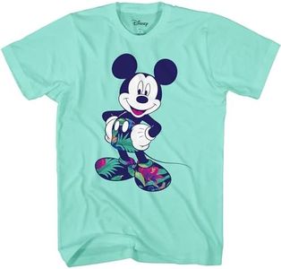 Disney Mickey Mouse Mint Tropical 2 Adult Mens T-Shirt (Premium Celadon Mint, Small)