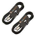 2 x Male XLR to 6.35mm Stereo Jack Lead/Balanced Signal Patch Cable / 2 Pack 3m Black/Black