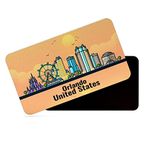 dhcrafts Rectangular Rubber Fridge Magnet/Magnetic Card Orange United States Orlando Design Pack of 1 (8.6cm x 5.4cm)