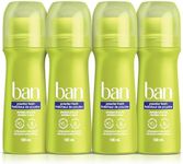 Ban Powder Fresh Roll-on Antiperspirant Deodorant, 24-Hour Protection, Pack of 4