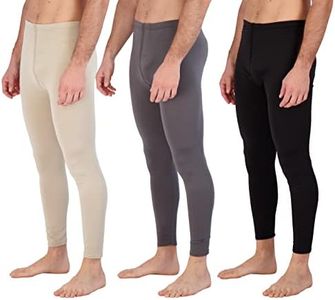 3 Pack:Mens Thermal Underwear Base Layer Fleece Lined Fly Long Johns Bottom Pants Warm Long Johns Compression Underpants Cold Tights Leg Warm termicos Hombre Leggings Training Tights Snow- Set 8, 3XL