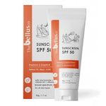 Thebellusco Sunscreen SPF 50 PA++++ | Broad Spectrum UVA/UVB | Blue light protect Niacinamide Sunscreen | No White Cast | Water Resistant Sunscreen SPF 50| Ultra Light & Non Sticky | Sunscreen for Oily Skin, Dry Skin, Combination, and Sensitive Skin | 50 g (Pack of 1)