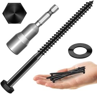 (40Sets) 1/4" x 3" Hex Head Lag Bolts, Heavy Duty Lag Screws with Washers, 304 Stainless Steel Bolts 18-8, Lag Screws Wood Screws, Partial Thread Black Oxide, 1/4 Bolt by Mywish