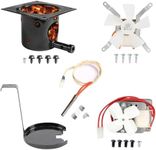 QuliMetal Grill Induction Fan, Auger Motor, Fire Burn Pot and Hot Rod Ignitor for Traeger and Pit Boss Pellet Grill Burner, Fire Pot Accessories with Ash Remover, Screws and Fuse