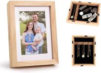 Wood Photo Picture Frame Diversion Safe,Mini Safe Box with Hidden Secret Compartment for Money, Cash, Jewelry,Home Security Safe(8 x 3 inch)