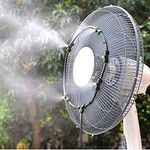 iRuiZhe Outdoor Fan Mist Cooling System Kit for Patio Fan Garden Greenhouse 19.6FT(5.9M) Misting Line & 5 Metal Mist Nozzles + Galvanized Solid Brass Adapter Suitable