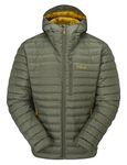 Rab Men's Microlight Alpine Down Jacket for Trekking, Climbing, & Skiing - Light Khaki - X-Large