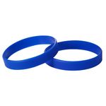 Plain Dark Blue Coloured Silicone Sports Arm Exercise Wristband Bracelets Rubber Wrist Bands Party Accessories For Men Women Boys Girls (Pack of 2)