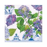 Caspari Hydrangeas and Porcelain Paper Luncheon Napkins, 20 Per Package