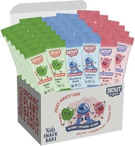 Skout Organic Real Food Bars for Kids Fruit Variety Pack (36 Pack) | Organic Snacks for Kids | Plant-Based Nutrition, No Refined Sugar | Vegan | Gluten, Dairy, Grain & Soy Free