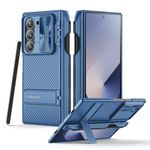 Nillkin Samsung Galaxy Z Fold 6 Case with S Pen Holder & Hinge Protection, Kickstand [Slide Camera Cover] CamShield Pro Slim Protective Case for Galaxy Z Fold 6 5G (Blue)