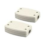 2 Pack 3-Terminal Wire Junction Boxes,Flex Erminal In-line Connector Connect Extension or Repair Cable and Electrical Cord of Indoor Outdoor Lighting Power Automotive Wiring 13A 250V (Small, White)