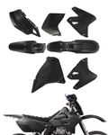 JFG RACING DRZ400 Plastic Kit,Imitation Carbon Fiber Dirt Bike Fender Fairing Body Work Raplacement Kit for DRZ400SM DRZ400S DRZ400E Supermoto Black