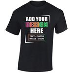 Personalised T-Shirt for Men | Customised with Any Text, Image, or Logo Cotton | for Birthdays, Sports, and Bachelor Parties | Ideal for Men, Women, and Kids (Black)